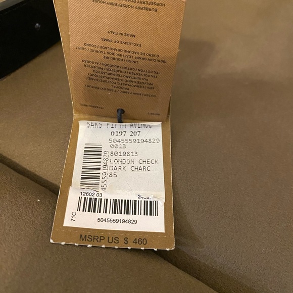 NWD Burberry Plaque Buckle London Check Belt 34/85 Dark Charcoal/Black Read Desc - Picture 9 of 9